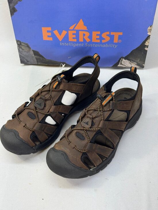 Everest Mens Hiking Sandals Size 10 Brown Leather Water Shoes Closed Toe NEW main image 7